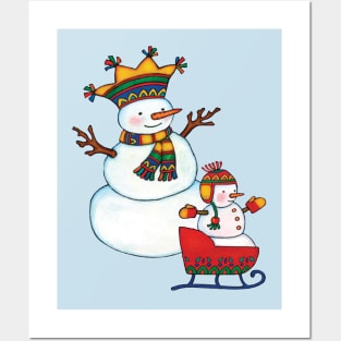 Snowman and Snowchild Posters and Art